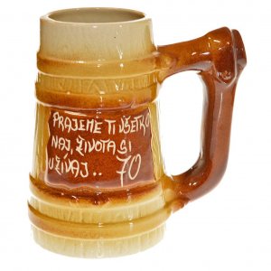 Pivový pohár + štamperlík - k 70. narodeninám